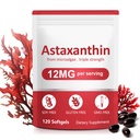 Astaxanthin Supplements,12mg Astaxanthin Natural Anti-Aging Formula - støtter øyne, felles, indre sirkulasjon og hud helse, ikke-GMO ikke-Gluten