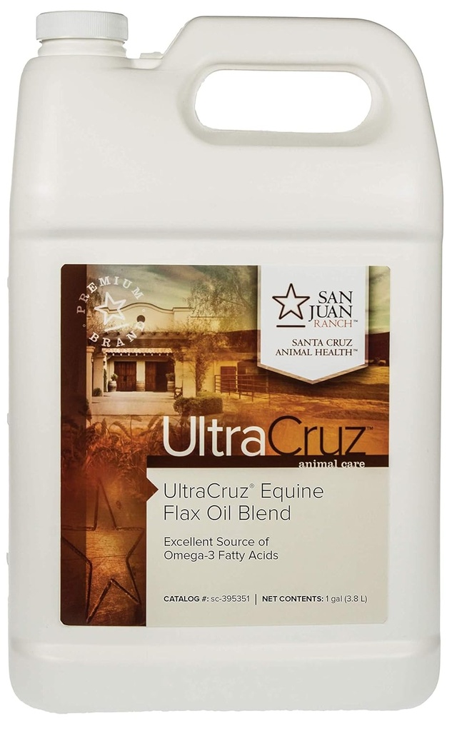 UltraCruz - sc-395351 Flax Oljeblanding Supplement for hester og husdyr, 1 Gallon