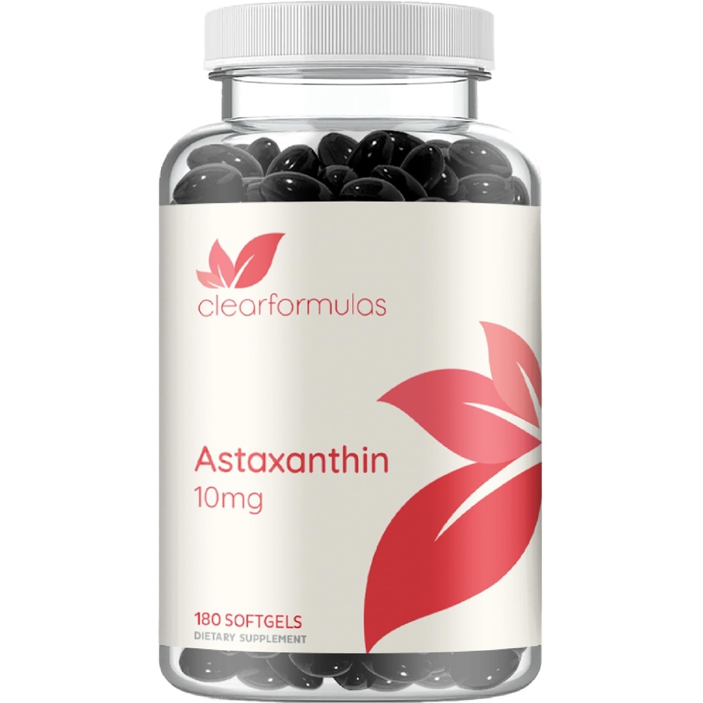 Algae Basert Astaxanthin Supplement - Rask frigjøring Astaxanthin 10mg Non-GMO Super Potent Antioksidant og karotenoid for hud immunitet og øye helse støtte - laget i en cGMP US Lab (6 måneders forsyning)