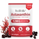 ABOUME Astaxanthin Supplements, Astaxanthin 12 mg, Fresh Microalgae Kilde, Støtter Øye, Immune, Hud Helse, Intern sirkulasjon