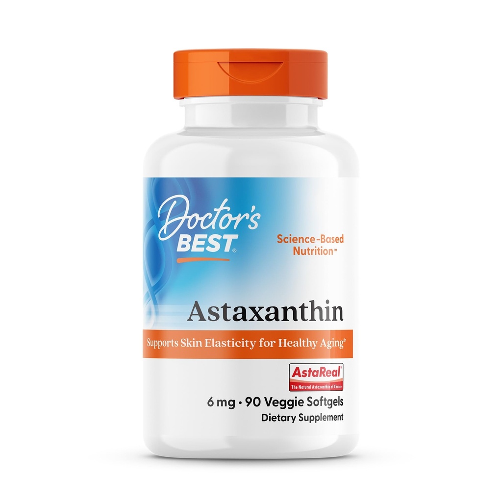 Legens beste Astaxanthin Vegansk Supplement 6 mg - Hud elastisitet og antioksidant støtte for menn og kvinner, ekstrakt fra Hematococcus Pluvialis Microalgae, ikke GMO, Glutenfri - 90 Veggie Softgels