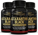 FREZZOR Astaxanthin Svart med UAF1000+ Super Antioksidant, støtter hjerte, øye og hjerne helse, anti-aldring hudpleie og cellulære beskyttelse, 12 mg Astaxanthin per server, 180 Softgels, 3 måneders forsyning