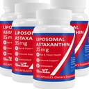35mg Liposomal Astaxanthin Supplement - Kraftig antioksidant støtte for huden, felles og øye helse - Naturlig anti-aldring formel med ren Astaxanthin - Vegan, ikke-GMO, 240 kapsler
