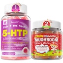 LILICARE Bundle: Mushroom Lions Mane + Saffron + Algae Omega-3 Gummies + 5HTP Gummies for barn og voksne