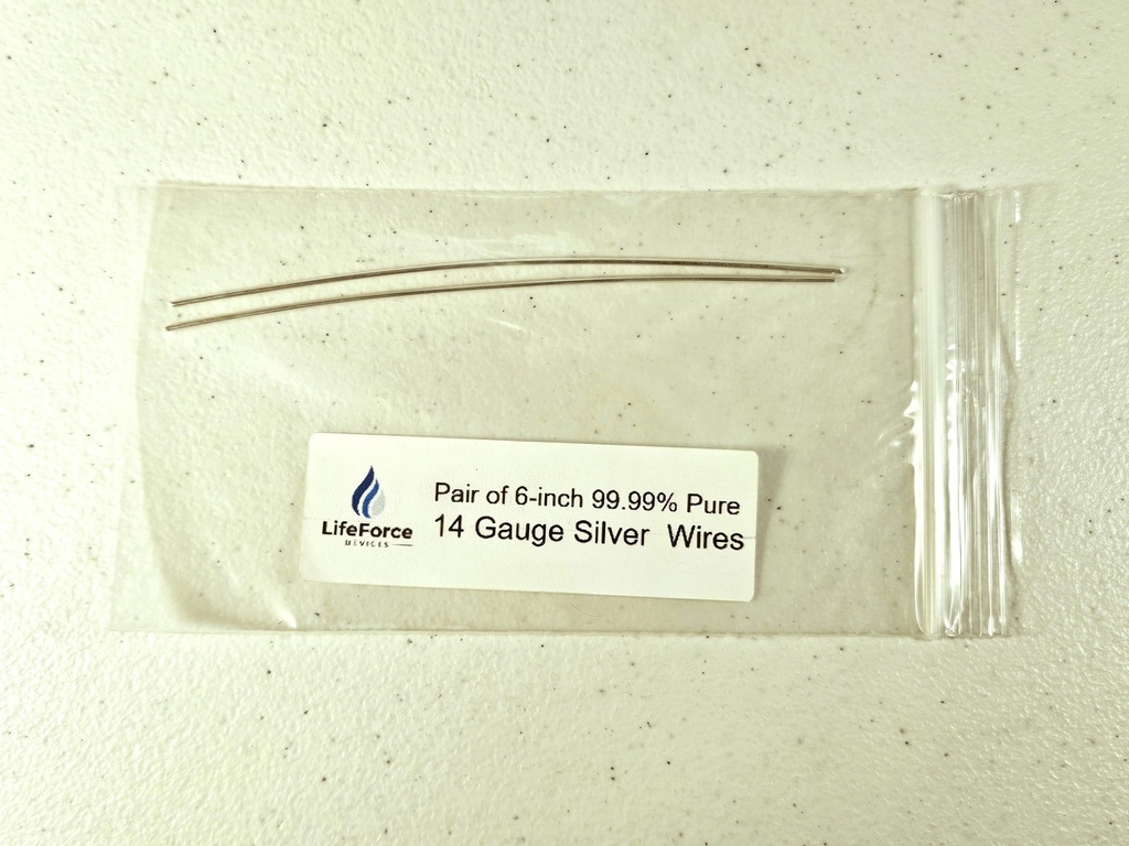 Pure Silver Generator Wires – 9999 Silver Electrodes – Pre-Cut 6-tommers 14 Gauge Wires – Passer LifeForce Generators