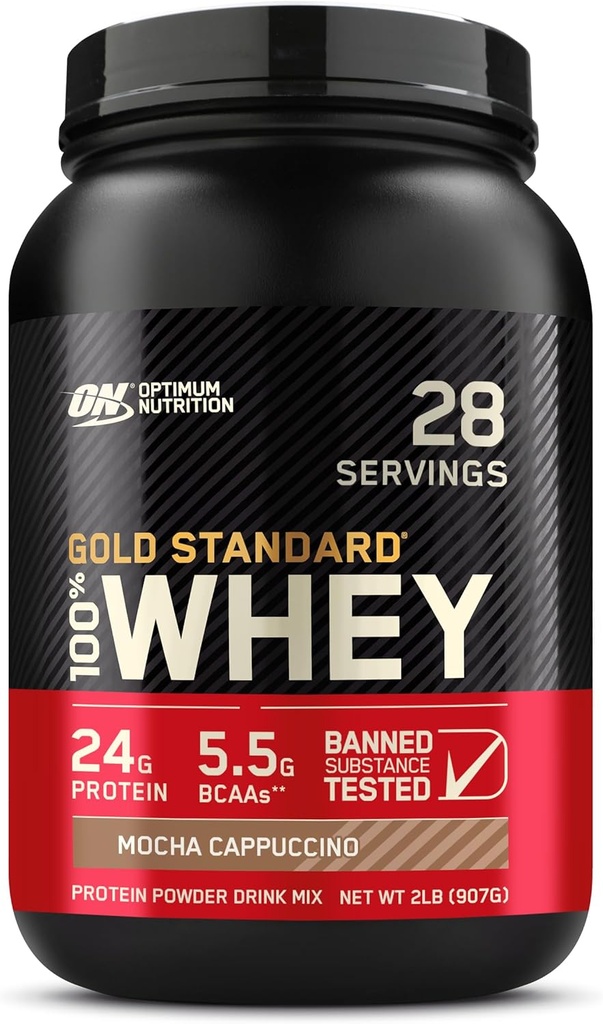 Optimum Nutrition Gold Standard 100% Whey Protein Powder, Mocha Cappuccino, 2 pund (Packing May Vary)