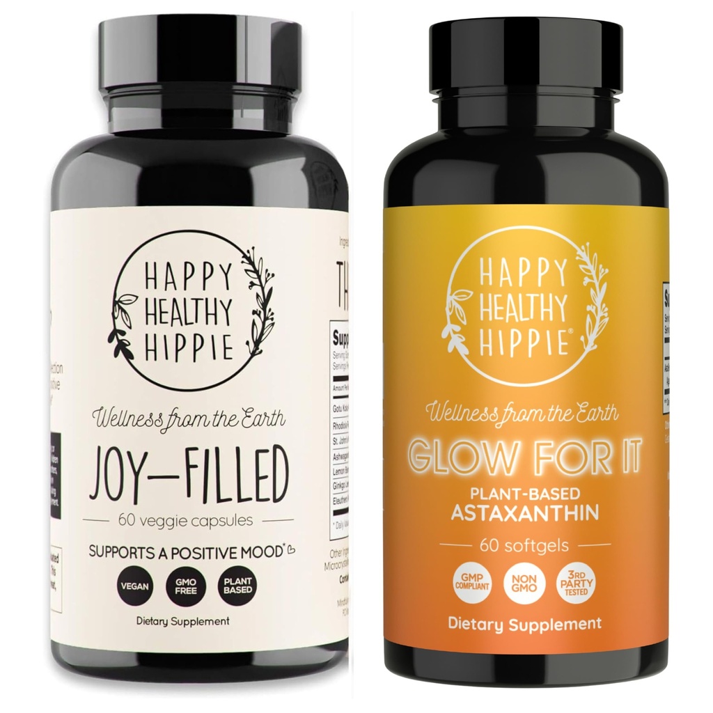 Glad sunn Hippie Glow for det Astaxanthin Supplement & Joy-Fylled Mood Support Supplement