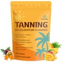 Tanning Gummier med Astaxanthin for kvinner og menn Sunless Tanning Supplement med Beta Caroten, Lycopen, Kollagen og vitaminer | Hudstråling & Hydration | Vegan & Sukker Gratis - 60 Tell