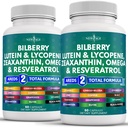 Ny AGE Eye Health Vitaminer med Bilberry 300mg Lutein & Zeaxanthin 40mg Lycopen 40mg Resveratrol 100mg Grape Seed Extract 200mg Astaxanthin - Øyevitamin -120 Antall