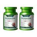 2 flasker Astaxanthin 6 mg, Premium Astaxanthin Supplement med antioksidant aktivitet, støtter øye, hud, ledd og immunsystem helse. Ny mikroalgakilde, ikke-GMO, glutenfri - 120 mykegels