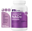 Mikroingredienser Liposomal NAD + Ultimate Complex 1000mg | 120 Veggie kapsler | NMN Pathway Formel | 10-i-1 med Resveratrol, Glutation, & Astaxanthin | NAD Supplement for kvinner og menn