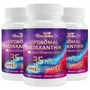 Liposomal Astaxanthin Supplement Complex 9-i-1 med Ashwagandha, Lykopen, Zeaxanthin, Antioksidant Supplement støtte øye, hud og felles helse, 180 kapsler