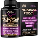 Menopause Supplements for kvinner - Dong Quai, Black Cohosh, Pre & Probiotika - Sweats & Hot Flashes Relief - Digestion, søvn og Mood Support - 25-i-1 Perimenopause Complex - laget i USA - 60 Kapsler