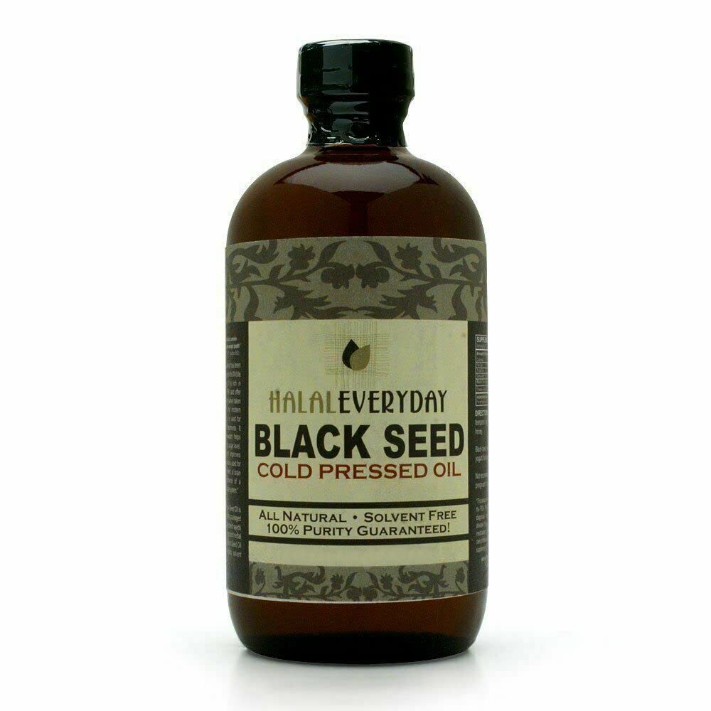 BLACK SEED OIL - 16 oz glassflaske. 100% ren og kaldpresset. Ufiltrert, ufortynnet, rå. NON-GMO & Vegan Nigella Sativa (Black Cumin). Heksan og konserveringsmidler gratis. Mørk & potent
