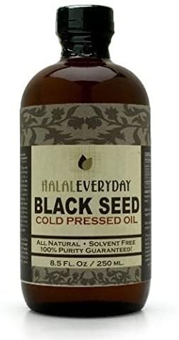 Kaldpresset svart frøolje - glassflaske, ufiltrert kommer med svart frø Residu svart cumin Nigella Sativa Non-GMO 100% ren svartfrøolje Kalonji olje (4oz glass)