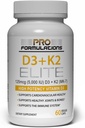 Pro Formuleringer MD D3 + K2 Elite – vitamin D3 + vitamin K2 – 60 dagers forsyning – høy potens, biotilgjengelig MK-7