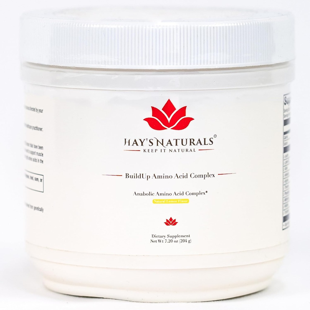 Hay's Naturals BuildUp - Avansert Aminosyrekompleks ® BCAA pulver med alle essensielle aminosyrer for lean muskelvekst, forbedret styrke og gjenoppretting ® 30 serveringer |Naturlig sitron flavoring