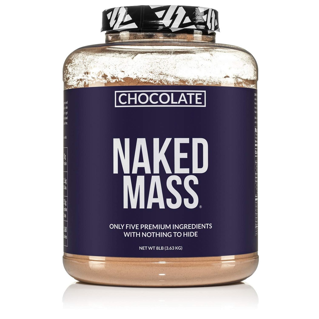 NAKED sjokolade masse gevinster - alle naturlige vekt gevinster protein pulver - 8lb bulk, GMO gratis, glutenfri og soya gratis. Ingen kunstige ingredienser - 1,360 kalorier