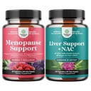 Bundle av komplett Herbal Menopause Supplement for natt Svette Hot Flashs og Mood Swings og lever støtte NAC Supplement med Melk Thistle for Liver Cleanse Detox & Repair - N Acetyl Cysteine