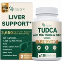 Migcopat 7-i-ett TUDCA Supplement, 3650mg med Melke Thistle, NAC, Alpha Lipoic Acid, Dandelion Root, Bile Salts TUDCA for Liver Cleanse Detox & Repair, Bile Flow og Digestive Support - 120 Kapsler