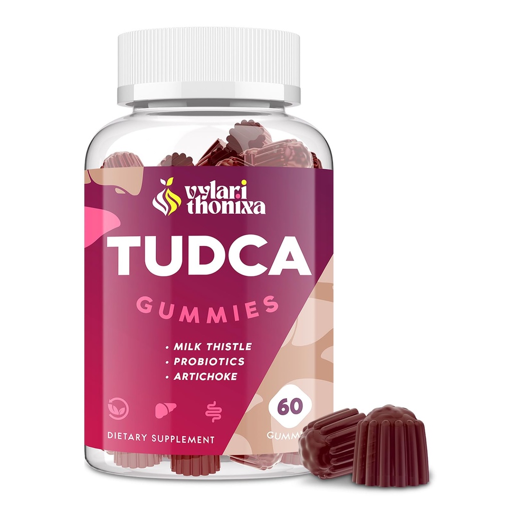 Premium TUDCA Bile Salts Gummies - 2000mg høy potens lever støtte Supplement, Liver Detox & Reparasjon med Melke Thistle, Artichoke, Probiotika - Vegan, 30 Services