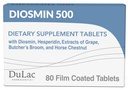 Dulac Diosmin 500, Mikronisert Diosmin Hesperidin Diett Supplement 1000mg per porsjon, Horse Chestnut ekstrakt, Butchers Broom & Red Grape Extract, Ben sirkulasjon støtte, 80 tabletter, laget i Italia