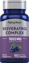 Piping Rock Resveratrol Complex ® 90 kapsler ® Ultra Potent ® Ikke-GMO, Glutenfri Supplement