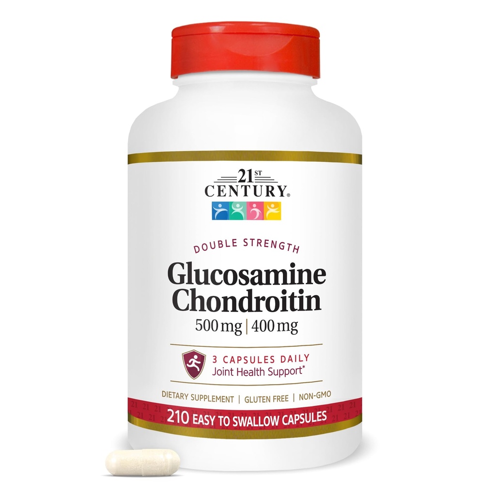 21st Century Glukosamine Chondroitin 500/400mg - Dobbelt styrke, cp 210 Count