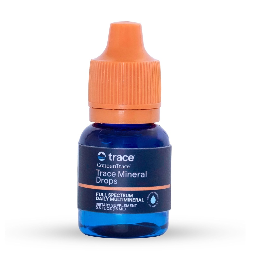 Trace Minerals ConcenTrace Trace Mineral Drops - flytende kosttilskudd for bein og felles støtte - Aids Hydration & Electrolyte Restoration - Unflavored, 0.5 fl oz (6 Serveringer)