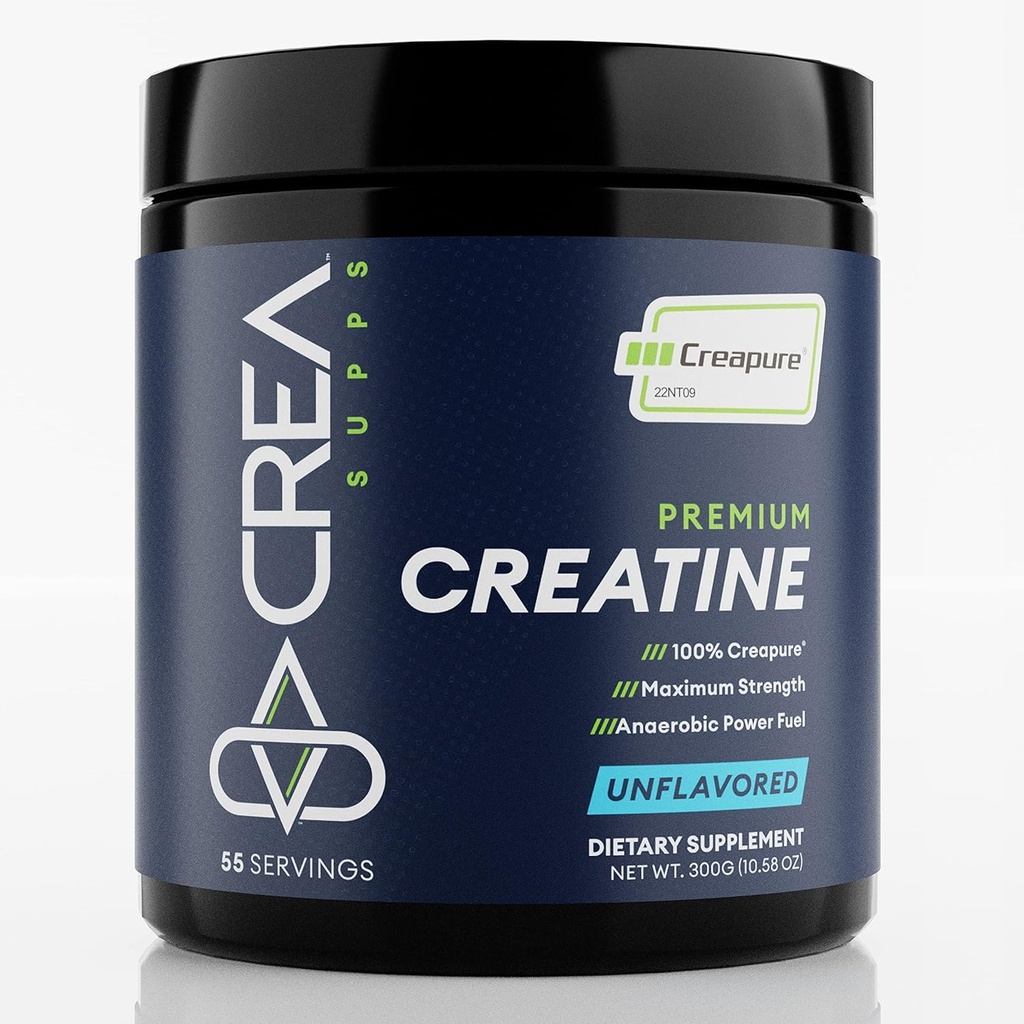 Premium Kreapure Kreatin Monohydrat pulver | Pure, Vegan, Keto, Glutenfri | Unflavored, 300g