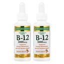 Naturens Bounty B-12 5000 mcg sublingual flytende energi helse, 2 fl Oz (2 flasker)