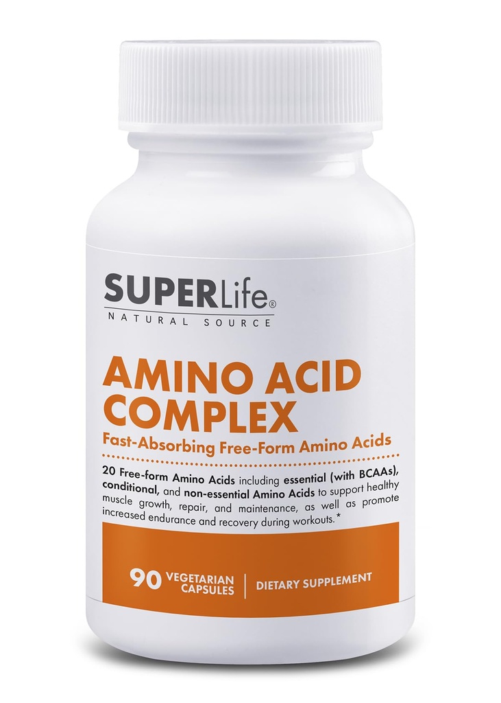 Amino syre kompleks - rask absorbering og gratis form Essential & grened kjede Aminosyrer BCAA | støtter muskelvekst, styrke og gjenoppretting | Supplement - 90 kapsler