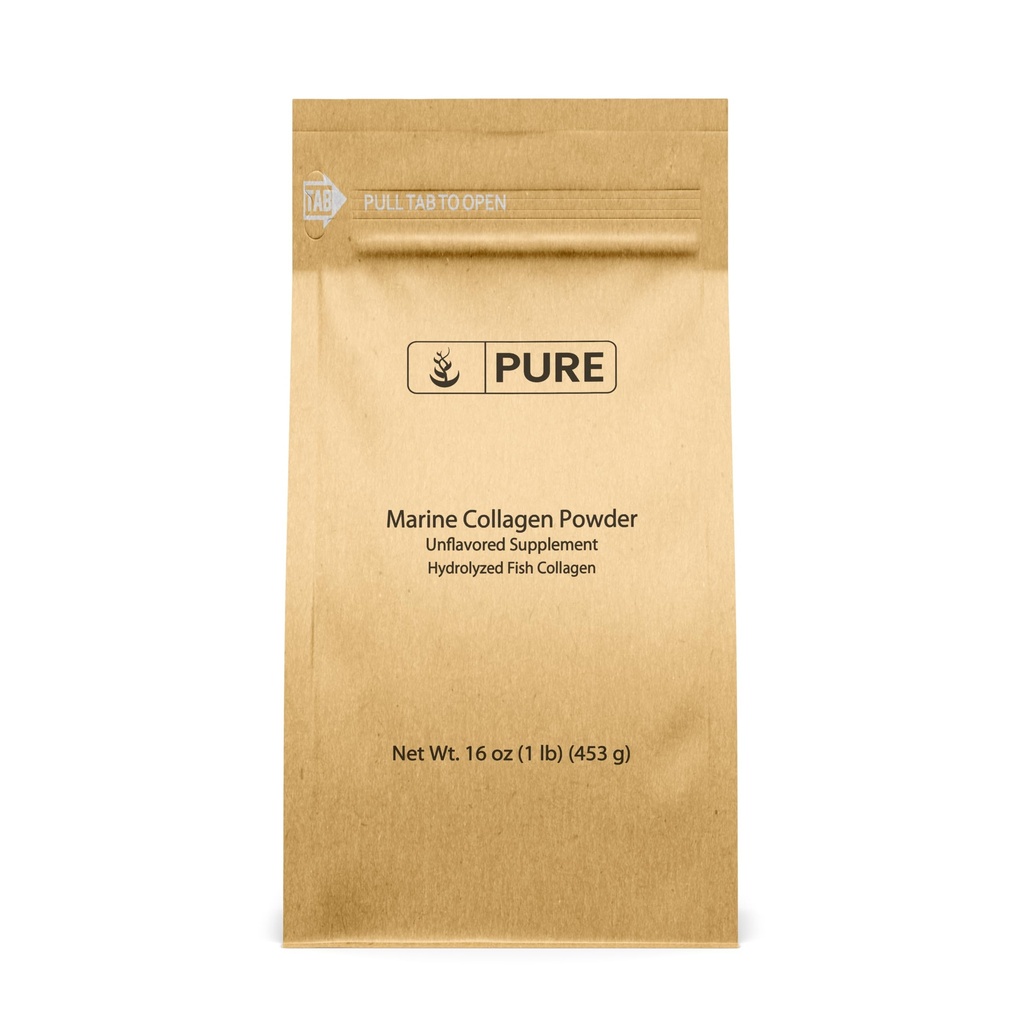 Rene originale ingredienser Marine kollagen pulver (1 lb) Naturlig & uslaveret, Protein Peptider, forseglbar pose