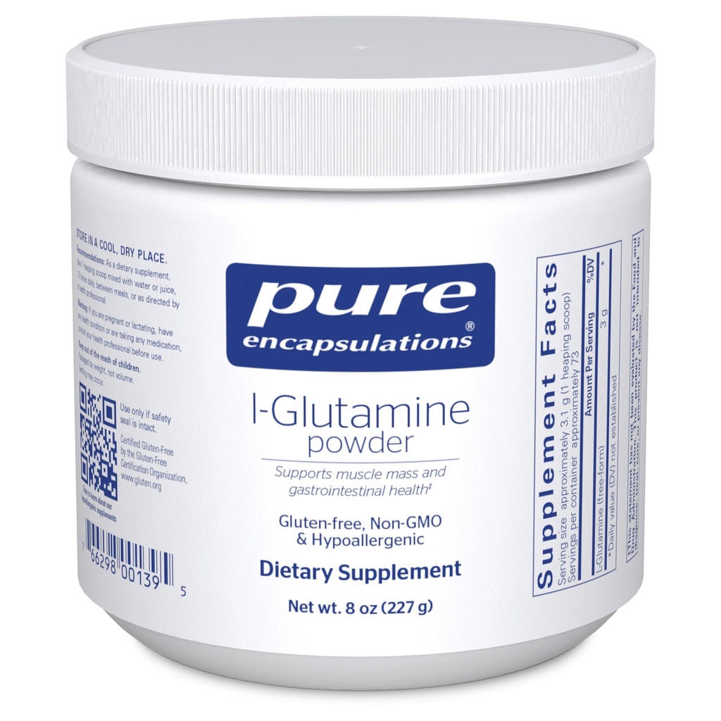 Ren innkapsling L-Glutamine pulver - Supplement for immun- og digestiv støtte, Gut Helse og lindring, metabolisme og muskel støtte * - med ren fri-Form L-Glutamin - 8 Ounces