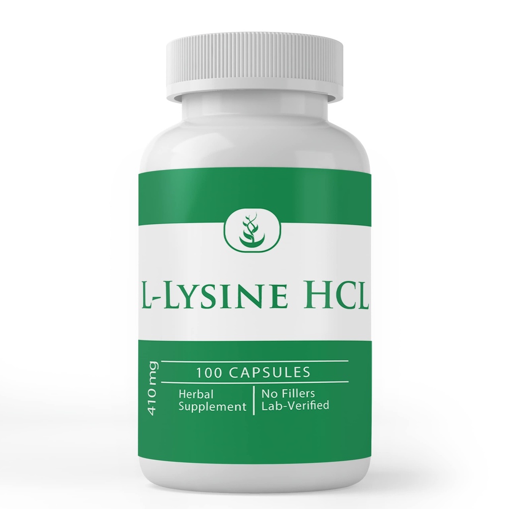 PURE ORIGINAL INGREDIENTS L-Lysine HCL (100 kapsler) Alltid ren, ingen additiver eller fyllstoffer, Lab verifisert