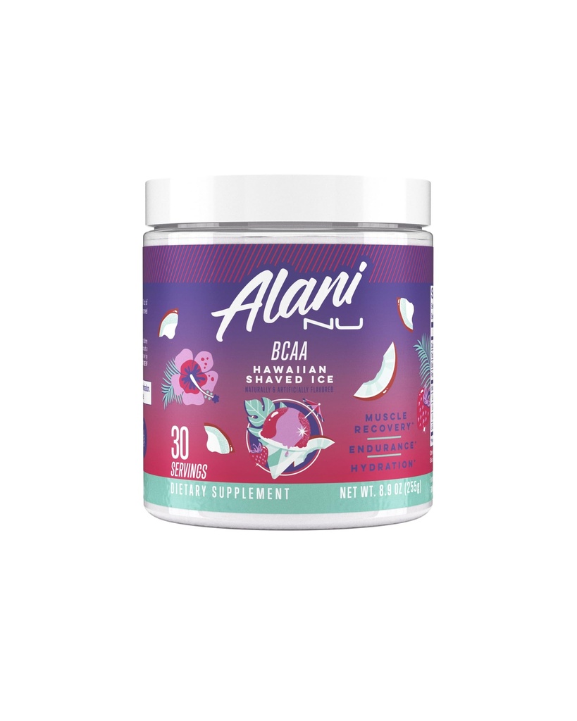 Alani Nu BCAA Hawaiian Shaved Ice | Branch kjede essensielle aminosyrer | 2:1:1 Formula | Supplement pulver | Muscle Recovery vitaminer for post-Workout | 30 Serveringer