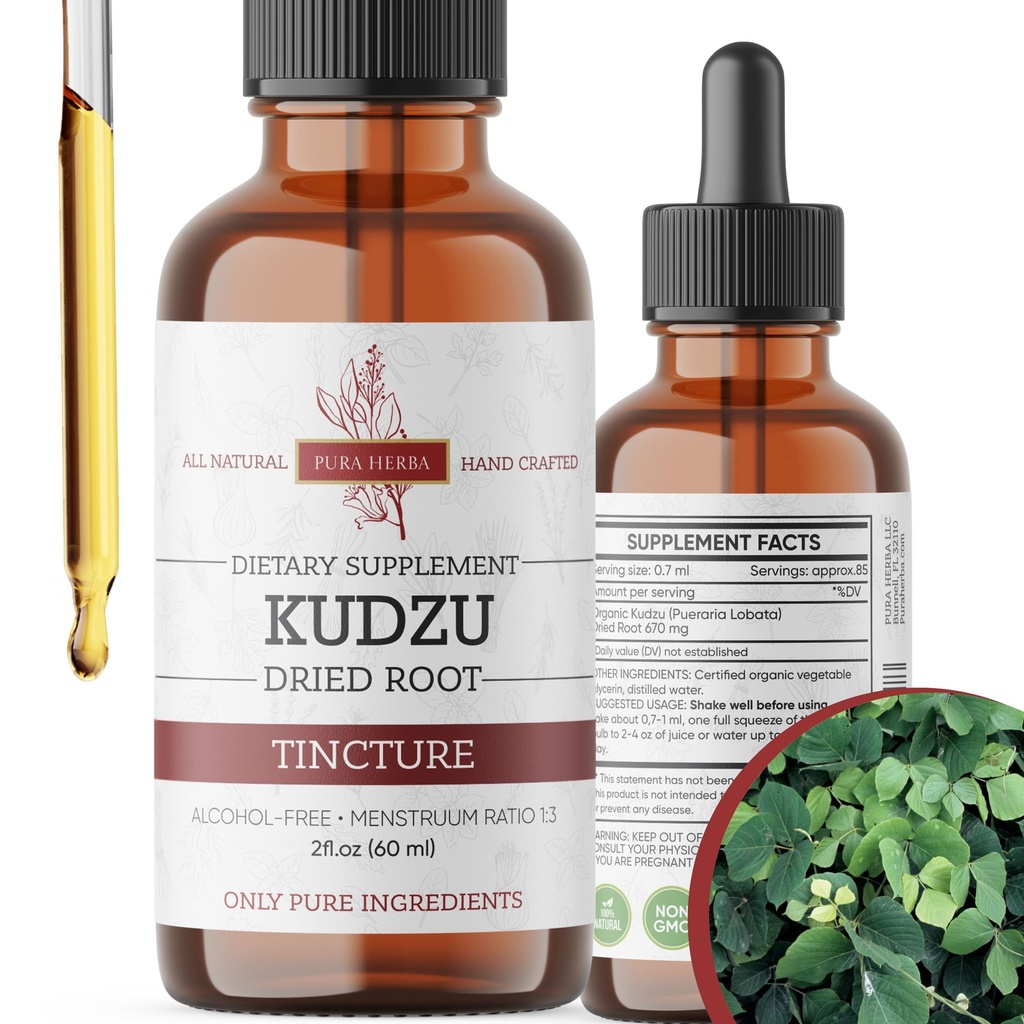 Organic Kudzu Root Extract – alkoholfri, vegansk Supplement for alkohol støtte – 2 Fl Oz – Ikke-GMO, laget i USA