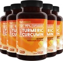 BioEmblem Turmeric Curcumin Supplement med BioPerine | Felles støtte og hjerte helse | med organisk gurkemeie pulver & 95% curcuminoids | California laget, ikke-GMO, 150-dagers forsyning