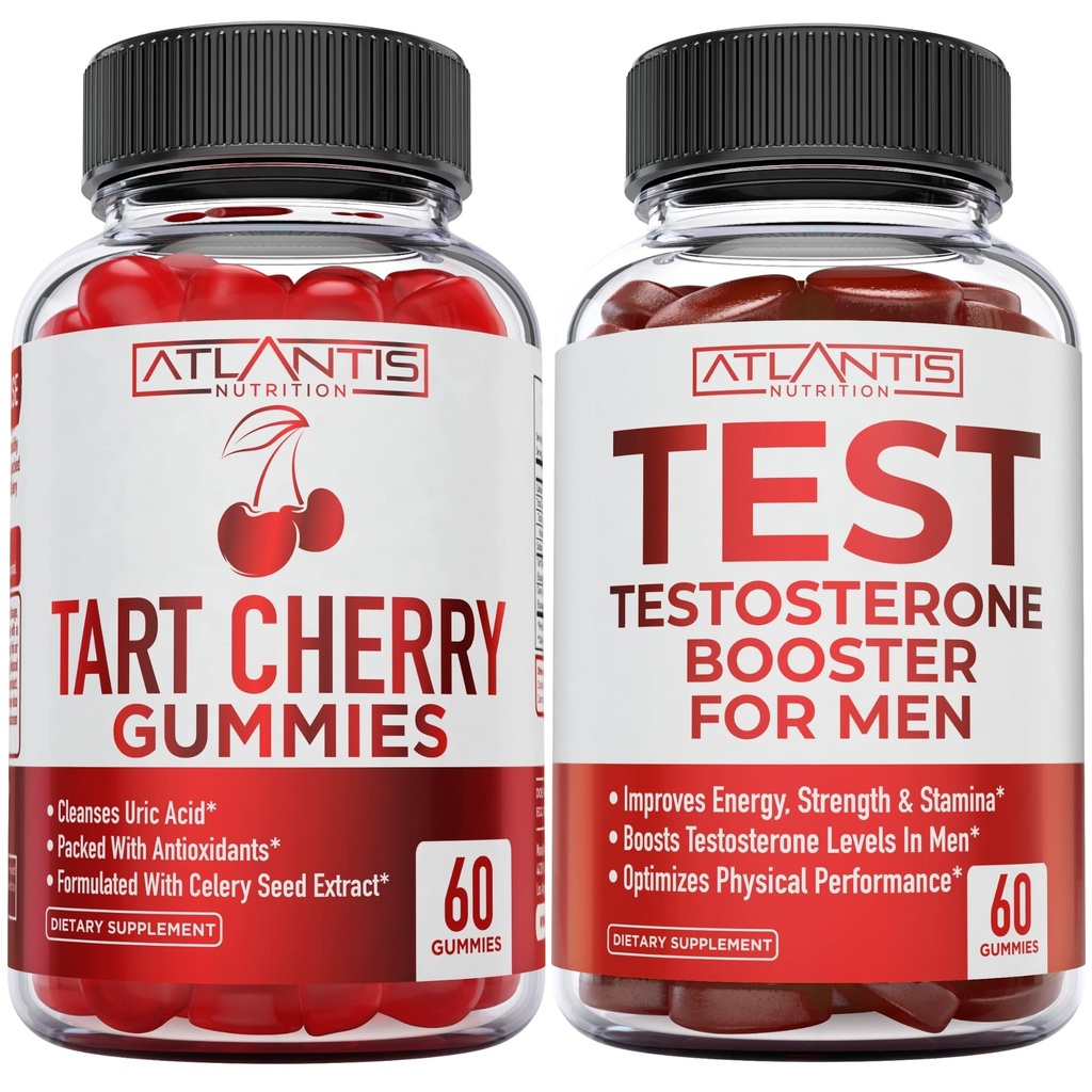 Atlantis Ernæring Tart Cherry 60 Gummies + Testosteron Booster 60 Gummies