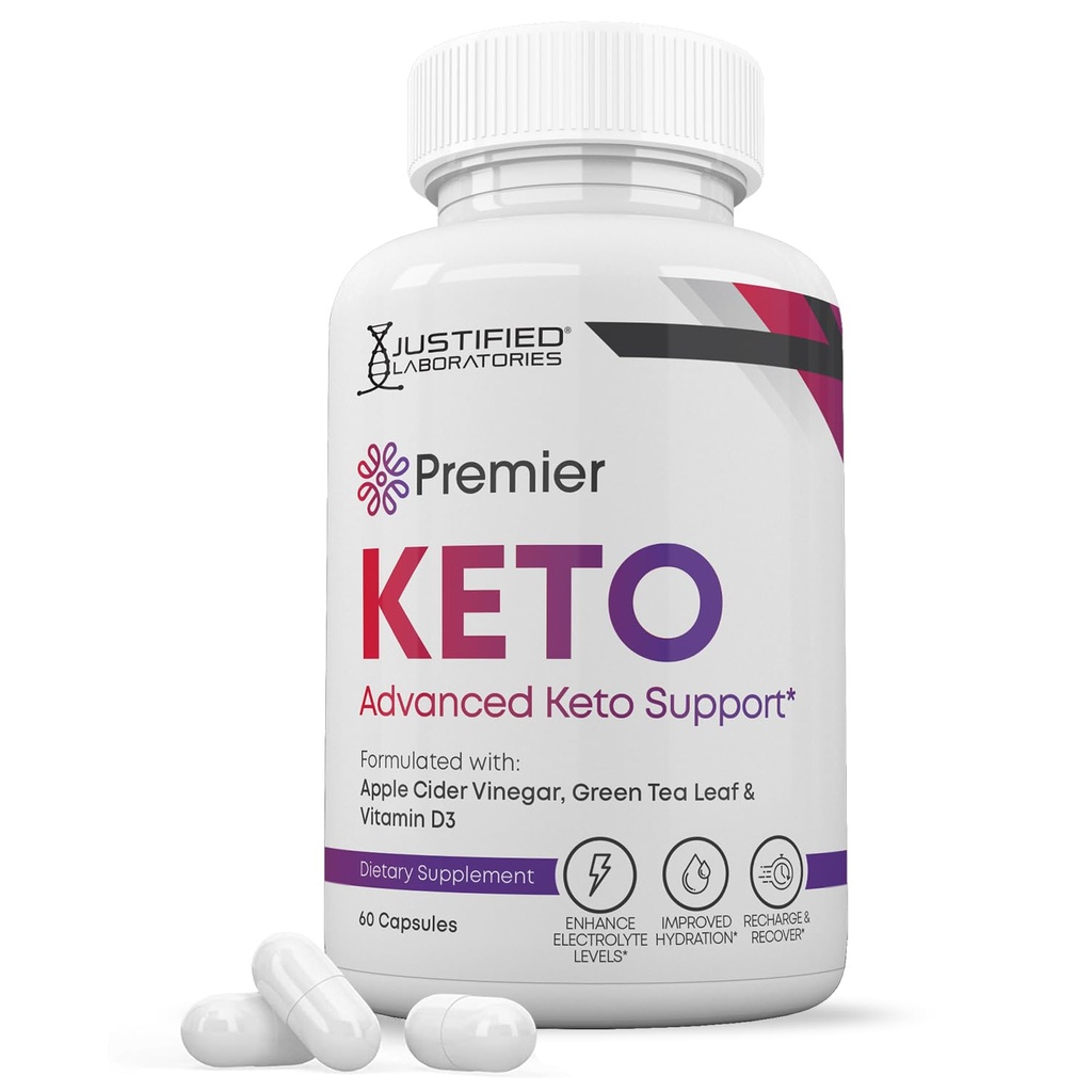 Premier Keto ACV piller 1275MG Keto støtte blanding alternativ til gummier formet med Apple Cider Vinegar Extra Jomfru Olive Olje pulver Grønn Te Leaf 60 kapsler