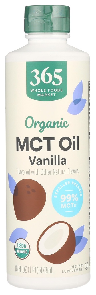 365 av hele matmarkedet, organisk vanilla MCT olje, 16 Fl Oz