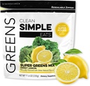 Clean Simple spiser Super Greens pulver, naturlig flavored Greens pulver med klorella, Spirulina, Superfoods & Prebiotic Fiber, Ingen kunstige ingredienser, Glutenfri, søt sitronflavor, 30 serveringer