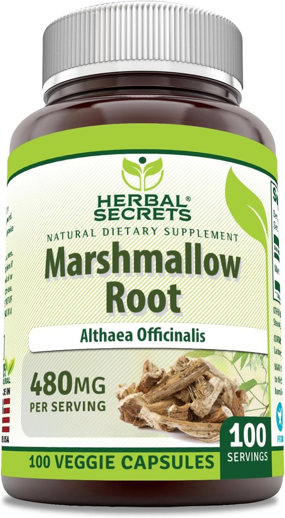 Herbal Hemmeligheter Marshmallow Extract Supplement  enhver 100 Veggie Capsules ikke-GMO | Glutenfri |