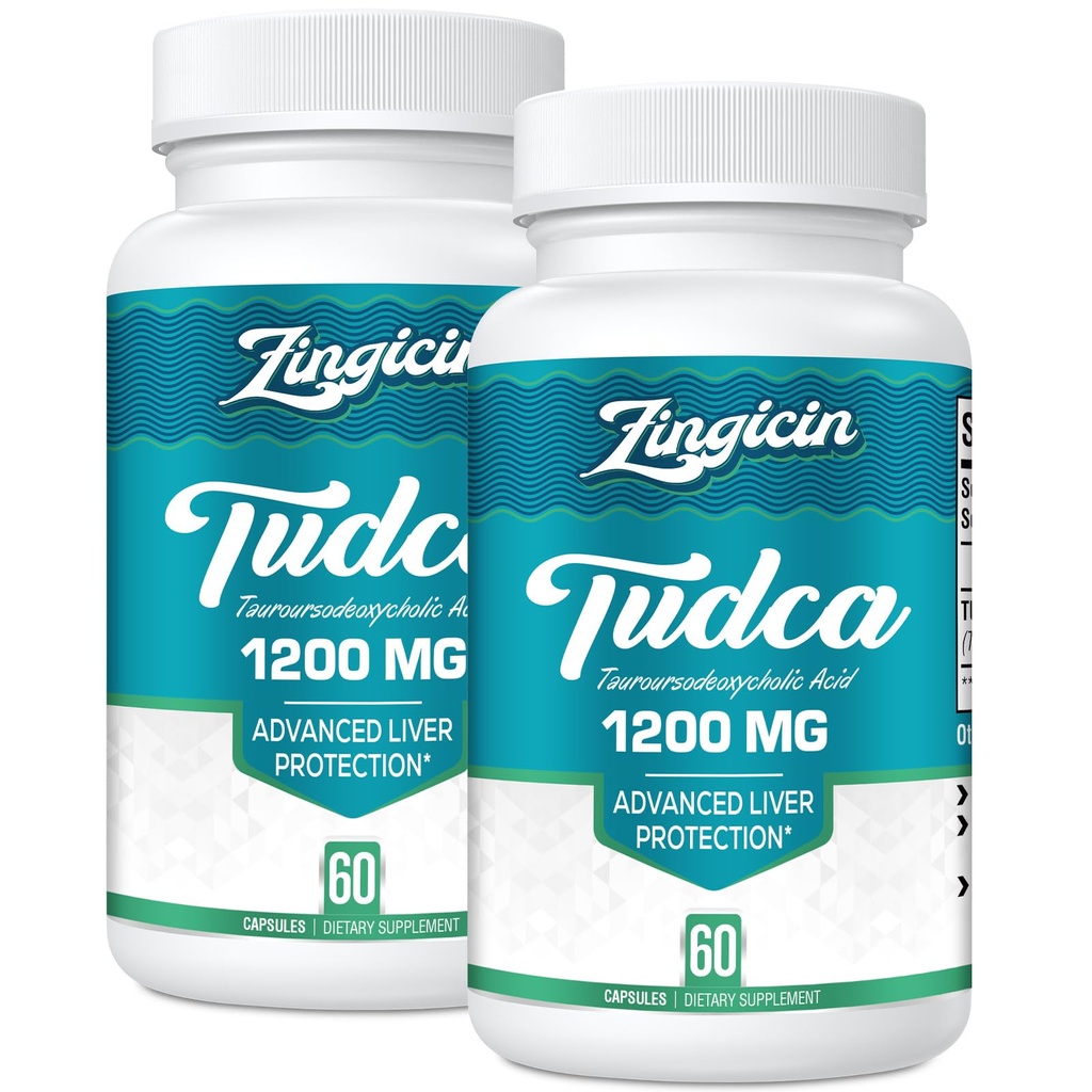 TUDCA Supplement 1200mg - 120 Veggie Capsules, Kraftige TUDCA Bile Salts Supplements for Liver