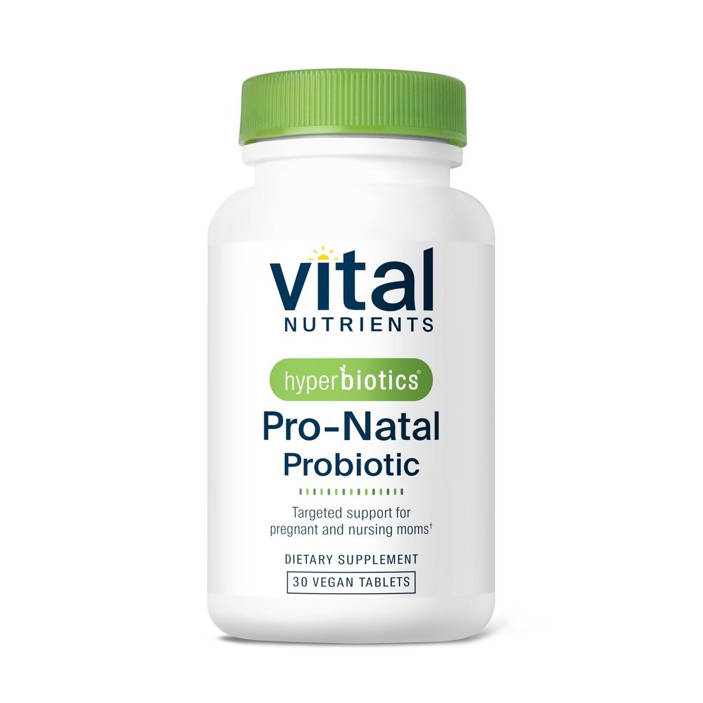 Hyperbiotika Vital Nutrienter Pro-Natal Prenatal Probiotika for kvinner | Støtte for anledningssykdom, Bloating, og Gas | Vegansk Graviditet Probiotiske for kvinner | Gluten, Dairy, Soya Gratis | 30 Tabletter