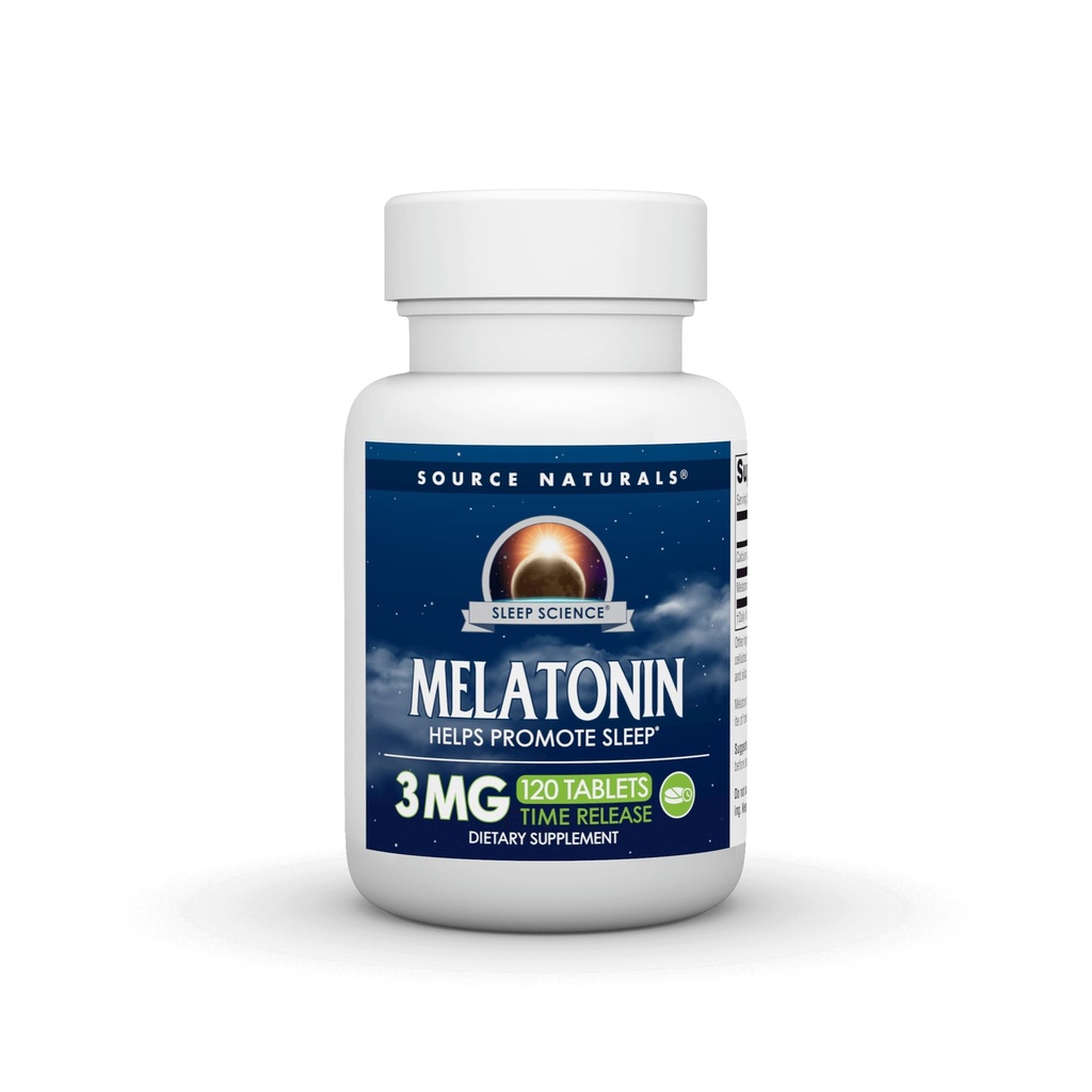 Kilde Naturals tid frigitt Melatonin * - 3 mg, 120 tabletter