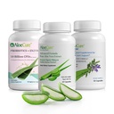 AloeCure Organic Aloe Vera Capsules Pack - 3 stykker - VeraFlex, Aloe Vera Capsules, Probiotika + Enzymes