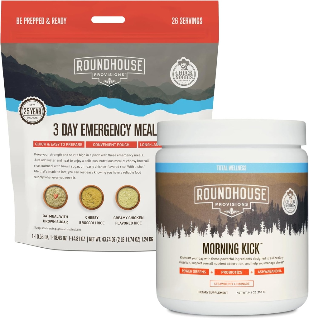 ROUNDHOUSE NORM Kick og 3 dagers nødmåltid Kit Bundle