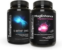 Intelligent Labs 2-i-1 Bundle MagEnhance Supplement (med magnesium L-Treonate, Glycinate & Taurate) og 5MG 5-MTHF Metylfolat som Quatrefolic Acid® (MTHFR Supplement for Metyleringsstøtte)
