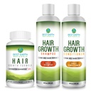 Beste jord Naturals hårvekst starter sett med hårvekstvitaminer, sjampo og balsam
